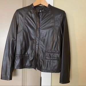 Eleventy Dark Brown Leather Jacket IT 42